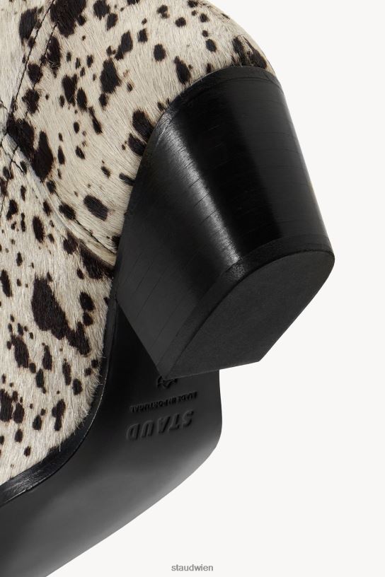 Frauen Juni-Boot schwarz-weißes Haarkalb 466Z974 STAUD Schuhe