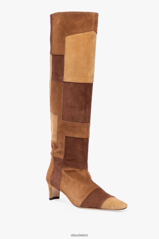 Frauen Wally Boot braunes Patchwork 466Z963 STAUD Schuhe
