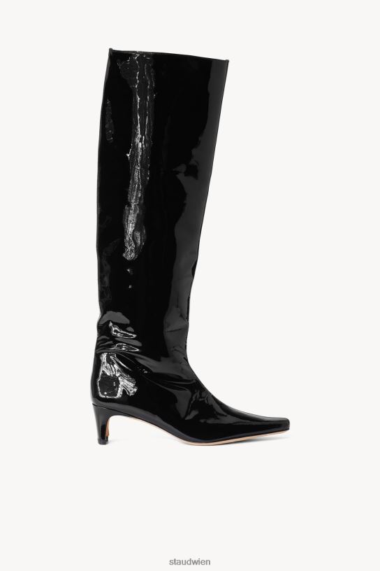 Frauen Wally Boot schwarzes Lackleder 466Z965 STAUD Schuhe
