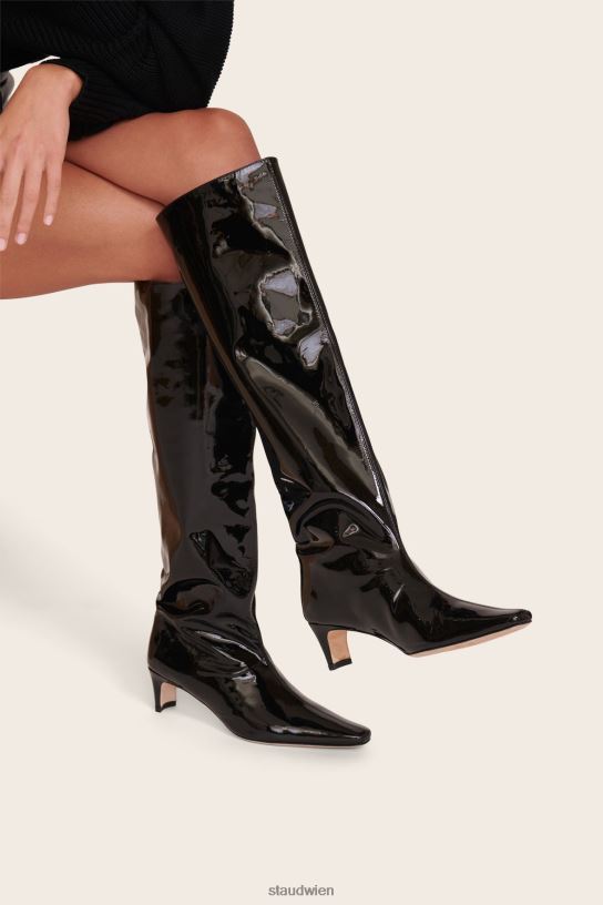 Frauen Wally Boot schwarzes Lackleder 466Z965 STAUD Schuhe