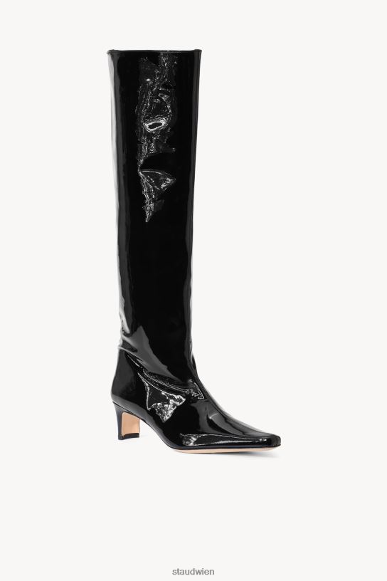 Frauen Wally Boot schwarzes Lackleder 466Z965 STAUD Schuhe
