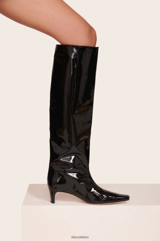 Frauen Wally Boot schwarzes Lackleder 466Z965 STAUD Schuhe