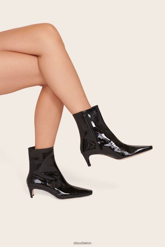 Frauen Wally-Stiefelette schwarzes Lackleder 466Z979 STAUD Schuhe