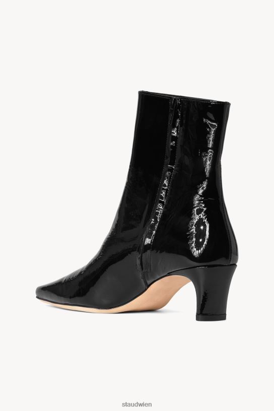 Frauen Wally-Stiefelette schwarzes Lackleder 466Z979 STAUD Schuhe