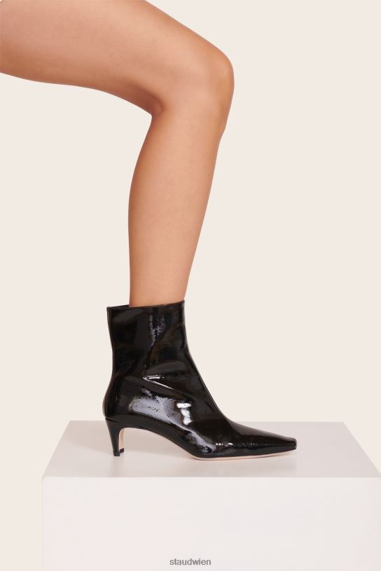 Frauen Wally-Stiefelette schwarzes Lackleder 466Z979 STAUD Schuhe