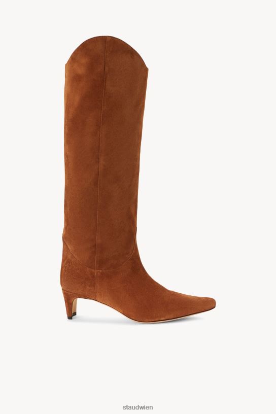 Frauen Western-Wally-Stiefel braunes Wildleder 466Z976 STAUD Schuhe