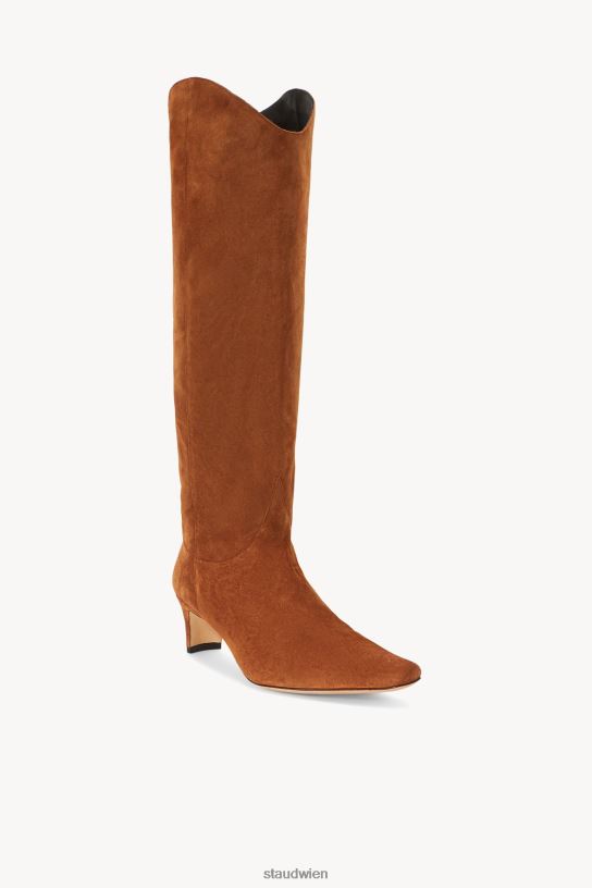 Frauen Western-Wally-Stiefel braunes Wildleder 466Z976 STAUD Schuhe