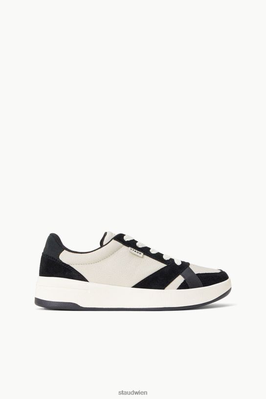Frauen der Court-Sneaker schwarze Creme 466Z861 STAUD + KEDS Schuhe