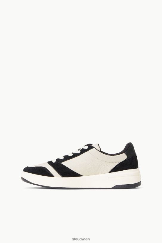 Frauen der Court-Sneaker schwarze Creme 466Z861 STAUD + KEDS Schuhe