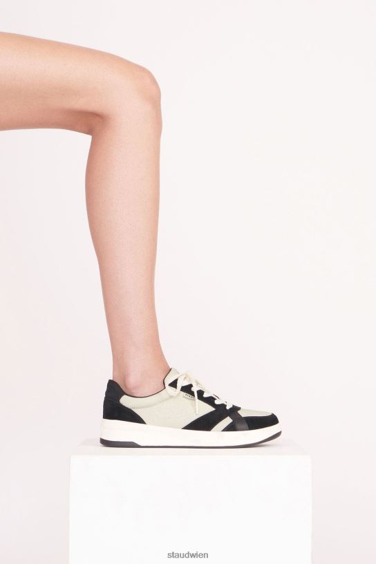 Frauen der Court-Sneaker schwarze Creme 466Z861 STAUD + KEDS Schuhe