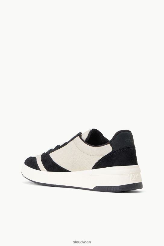 Frauen der Court-Sneaker schwarze Creme 466Z861 STAUD + KEDS Schuhe