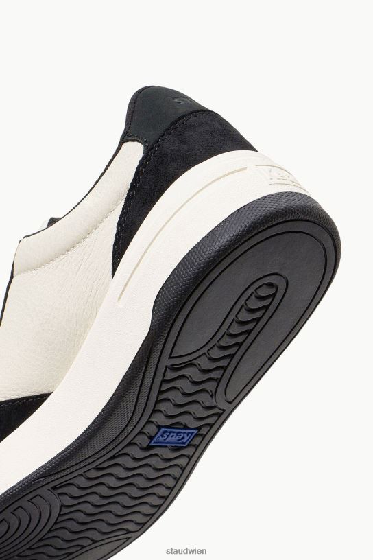 Frauen der Court-Sneaker schwarze Creme 466Z861 STAUD + KEDS Schuhe