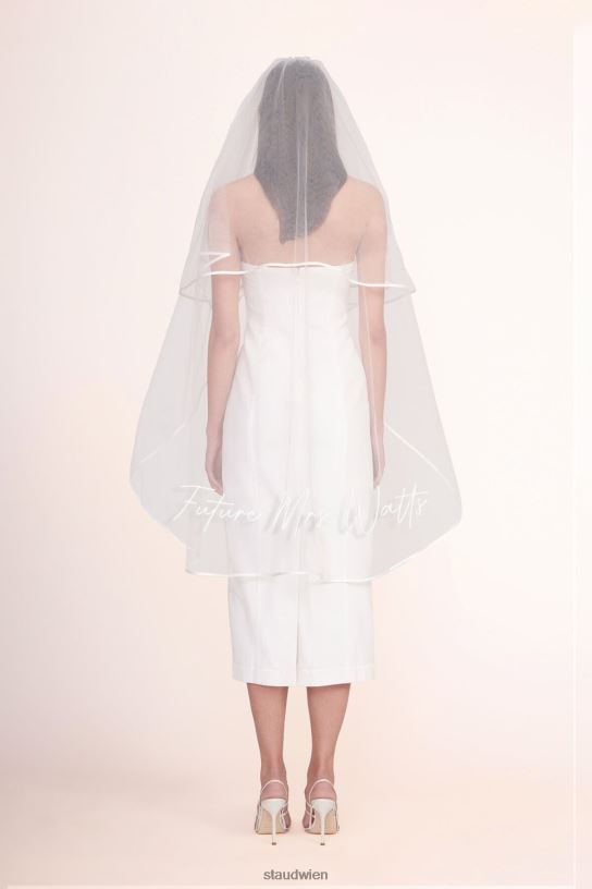 Frauen individuell bestickter Schleier Weiss 466Z1047 STAUD Braut-