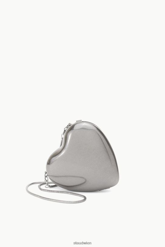 Frauen Herz-Clutch aus Metall Silber 466Z841 STAUD Zubehör