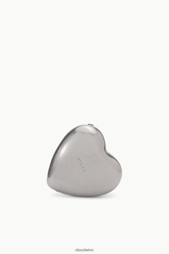 Frauen Herz-Clutch aus Metall Silber 466Z841 STAUD Zubehör