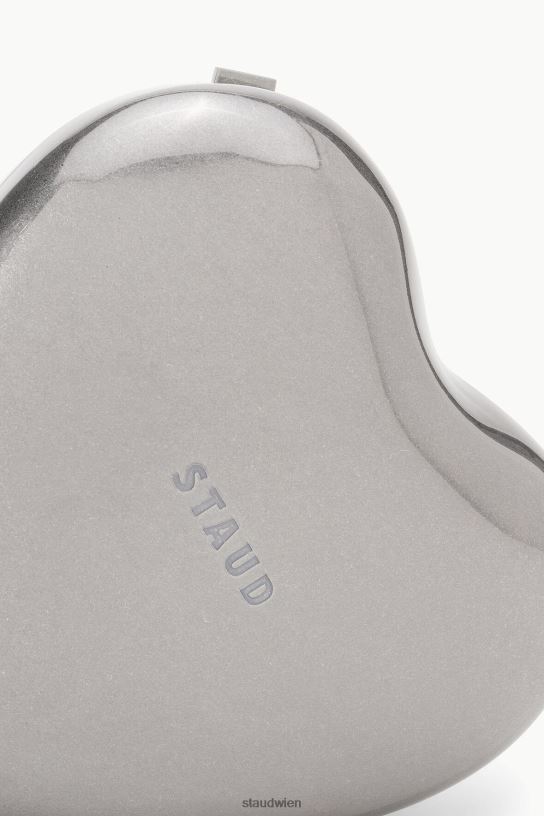 Frauen Herz-Clutch aus Metall Silber 466Z841 STAUD Zubehör
