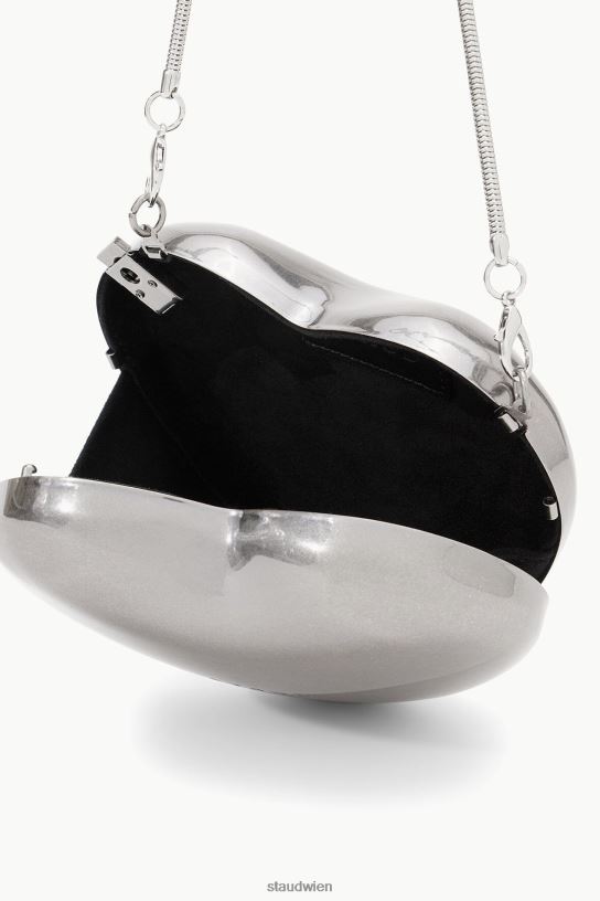 Frauen Herz-Clutch aus Metall Silber 466Z841 STAUD Zubehör