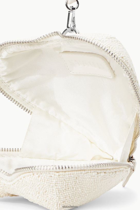 Frauen Perlenherz-Clutch Creme 466Z838 STAUD Zubehör