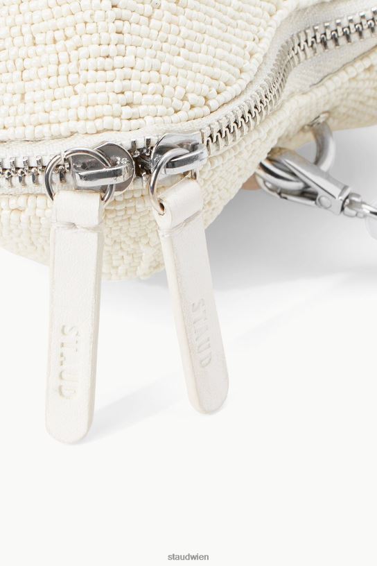 Frauen Perlenherz-Clutch Creme 466Z838 STAUD Zubehör