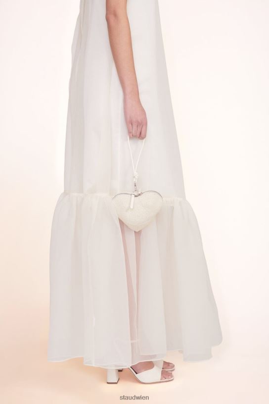 Frauen Perlenherz-Clutch Creme 466Z838 STAUD Zubehör