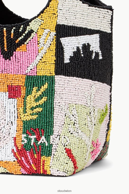 Frauen Perlen-Cote-Tasche Korallen-Patchwork 466Z807 STAUD Zubehör