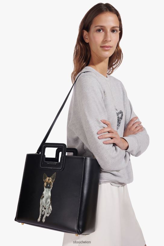 Frauen Maßgeschneiderte Shirley-Ledertasche Schwarz 466Z1014 STAUD Zubehör