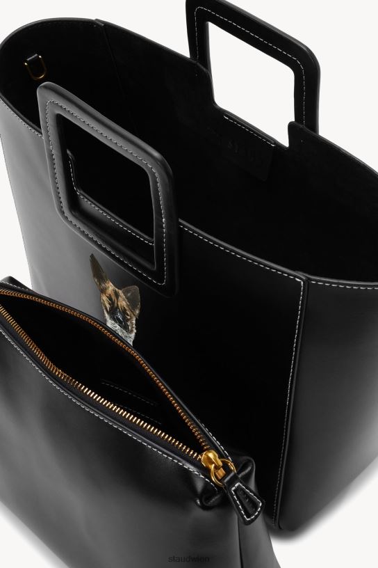 Frauen Maßgeschneiderte Shirley-Ledertasche Schwarz 466Z1014 STAUD Zubehör