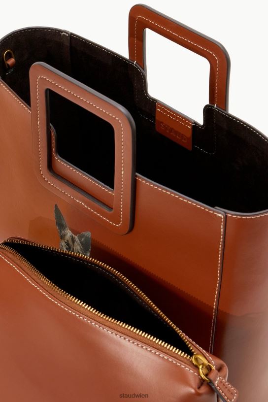 Frauen Maßgeschneiderte Shirley-Ledertasche bräunen 466Z1013 STAUD Zubehör