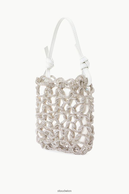 Frauen Tini-Kristalltasche mit Strasssteinen Weiss 466Z1044 STAUD Braut-