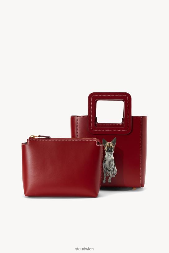 Frauen Maßgeschneiderte Mini-Shirley-Ledertasche Cognac 466Z1010 STAUD Zubehör