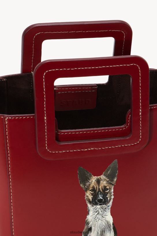 Frauen Maßgeschneiderte Mini-Shirley-Ledertasche Cognac 466Z1010 STAUD Zubehör