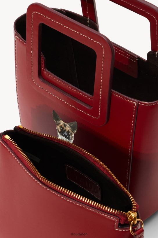 Frauen Maßgeschneiderte Mini-Shirley-Ledertasche Cognac 466Z1010 STAUD Zubehör