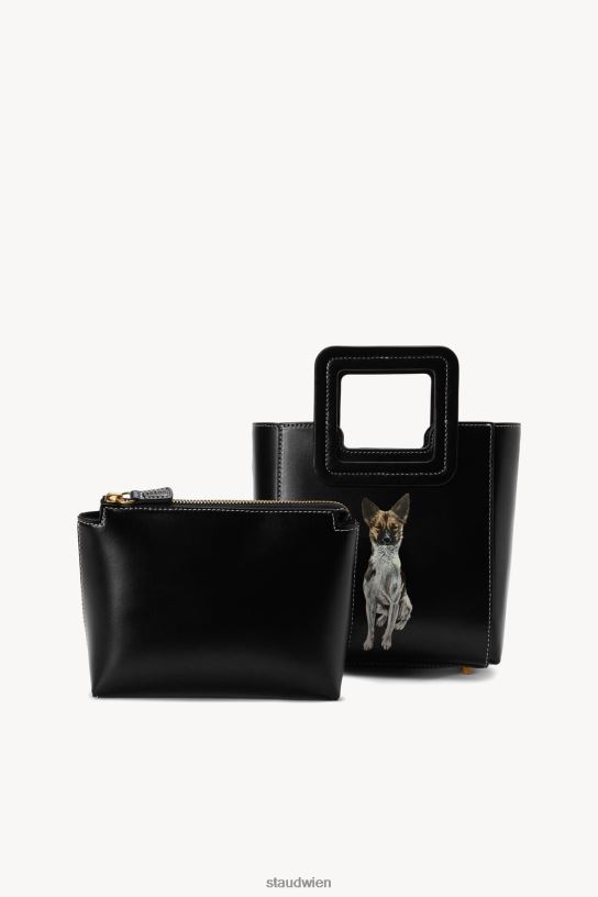 Frauen Maßgeschneiderte Mini-Shirley-Ledertasche Schwarz 466Z1012 STAUD Zubehör