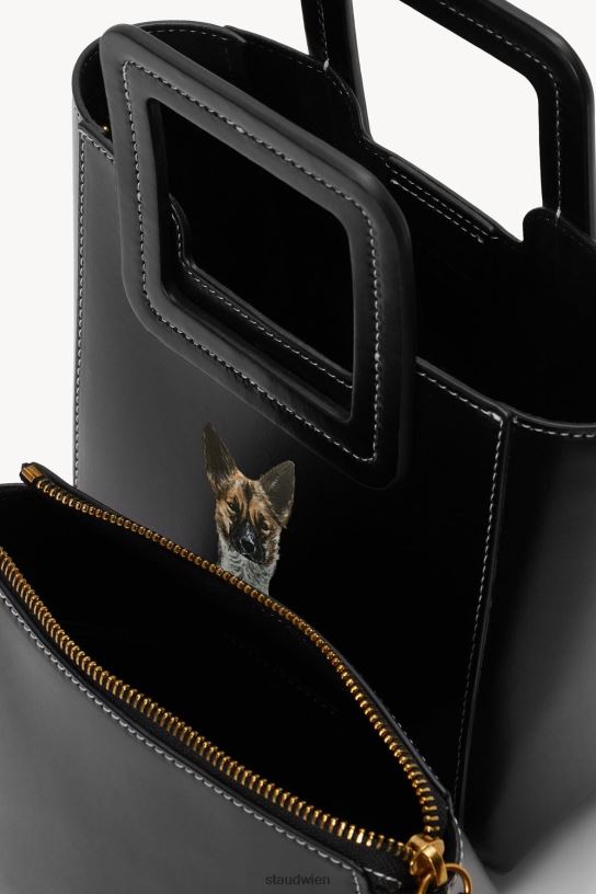 Frauen Maßgeschneiderte Mini-Shirley-Ledertasche Schwarz 466Z1012 STAUD Zubehör