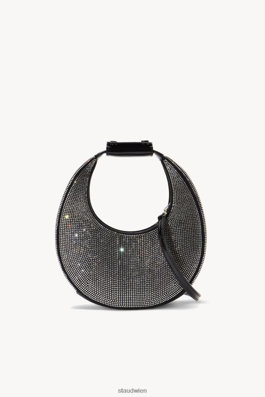 Frauen Mini-Mondkristall-Tasche schwarze Strasssteine 466Z814 STAUD Zubehör