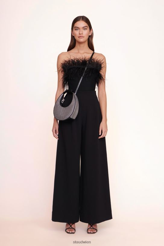 Frauen Mini-Mondkristall-Tasche schwarze Strasssteine 466Z814 STAUD Zubehör