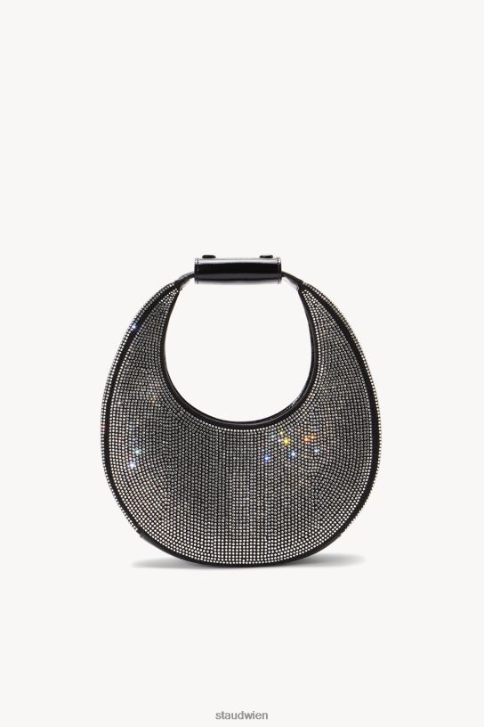 Frauen Mini-Mondkristall-Tasche schwarze Strasssteine 466Z814 STAUD Zubehör
