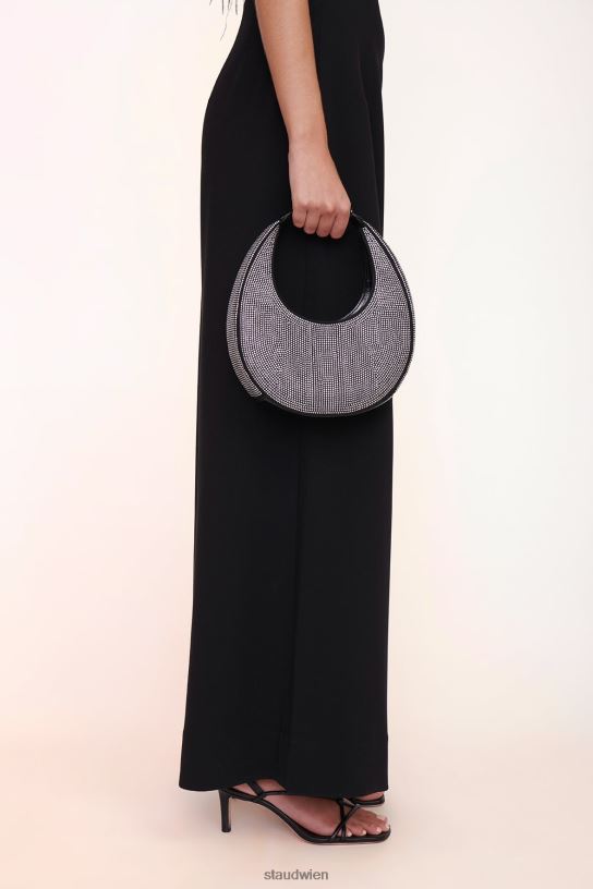 Frauen Mini-Mondkristall-Tasche schwarze Strasssteine 466Z814 STAUD Zubehör
