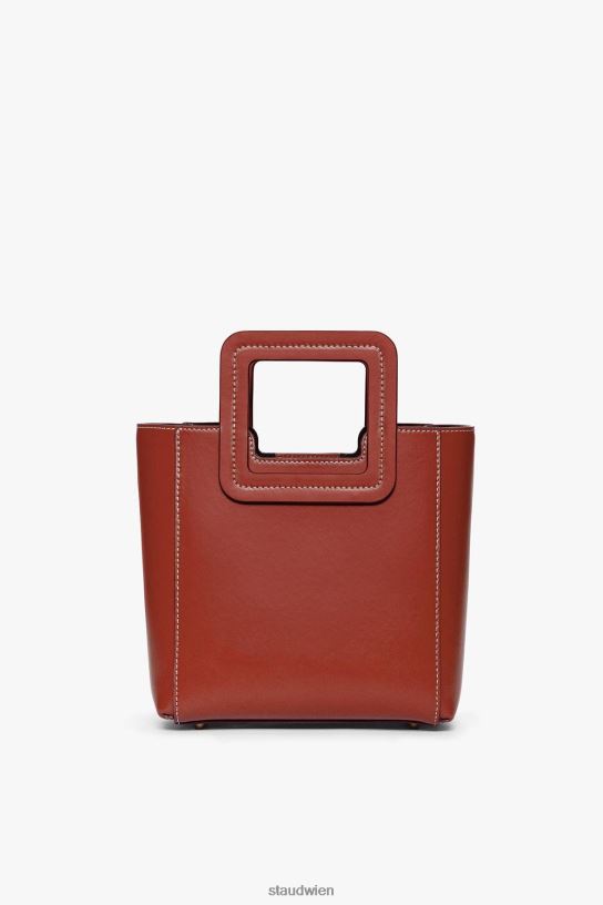 Frauen Mini-Shirley-Ledertasche Cognac 466Z823 STAUD Zubehör
