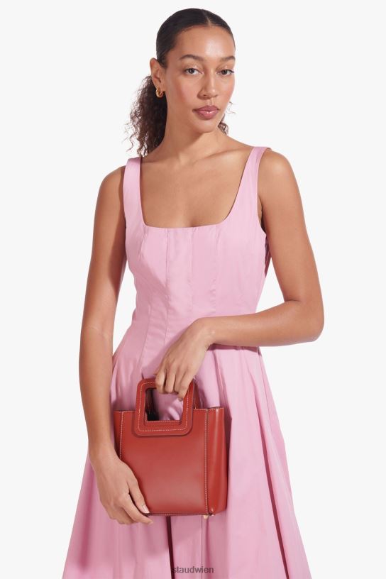Frauen Mini-Shirley-Ledertasche Cognac 466Z823 STAUD Zubehör