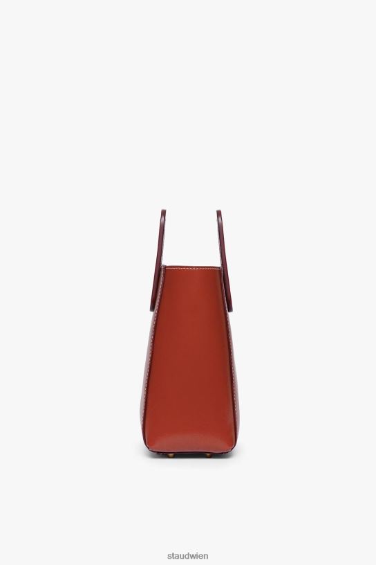 Frauen Mini-Shirley-Ledertasche Cognac 466Z823 STAUD Zubehör