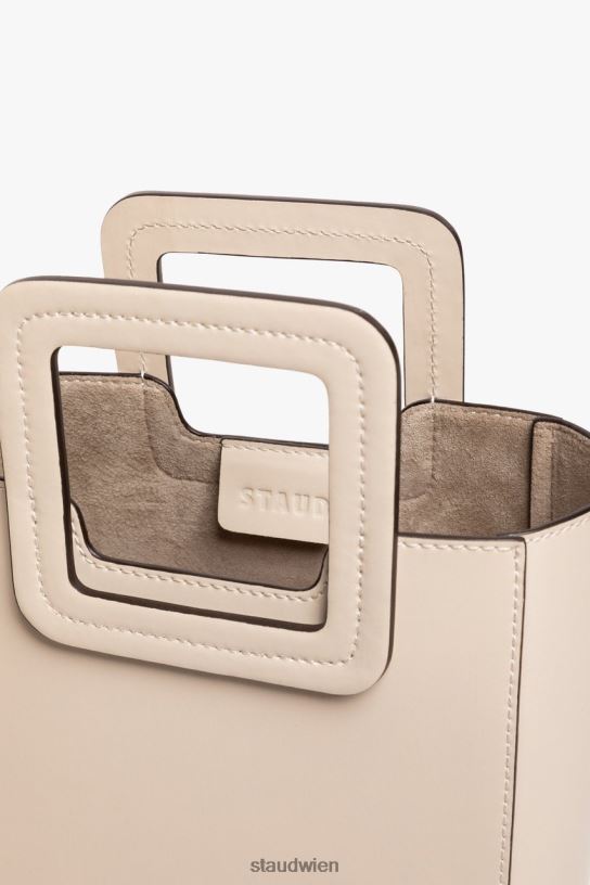 Frauen Mini-Shirley-Ledertasche Creme 466Z824 STAUD Zubehör