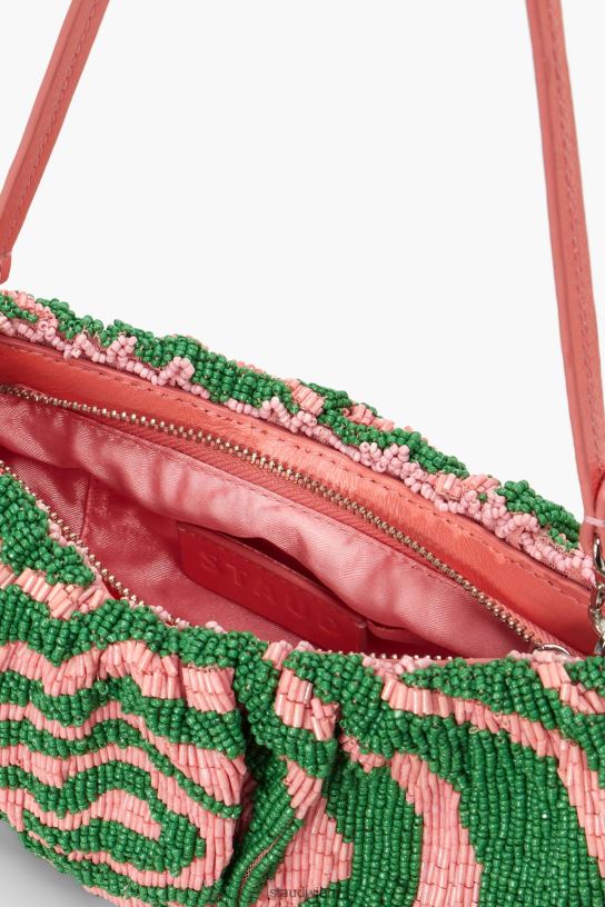 Frauen Sitzsack aus Perlen smaragdgrüner Säurewirbel 466Z680 STAUD Kleidung