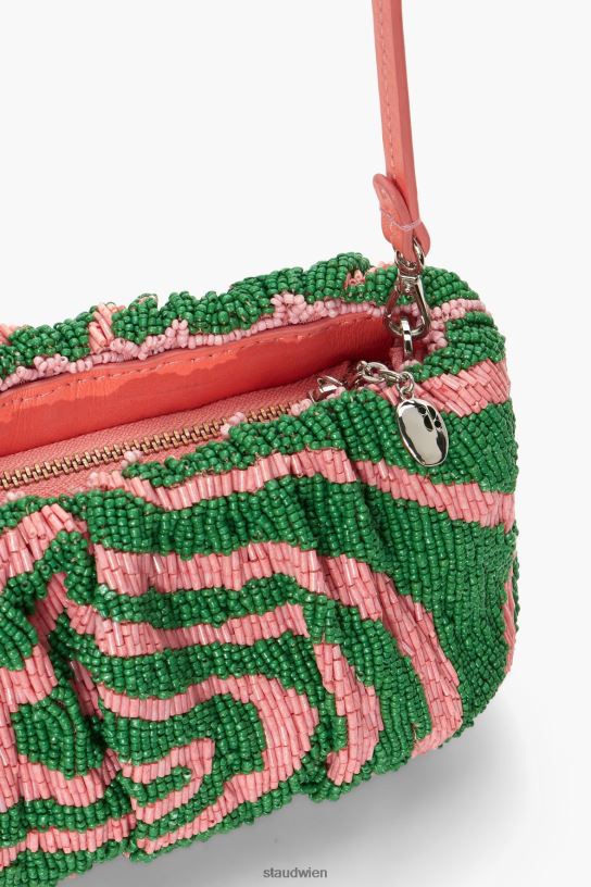 Frauen Sitzsack aus Perlen smaragdgrüner Säurewirbel 466Z680 STAUD Kleidung