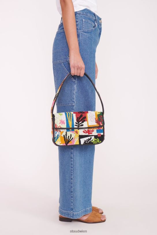 Frauen Tommy-Perlentasche Korallen-Patchwork 466Z720 STAUD Kleidung
