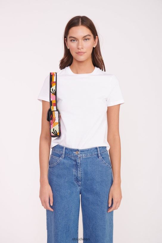 Frauen Tommy-Perlentasche Korallen-Patchwork 466Z720 STAUD Kleidung