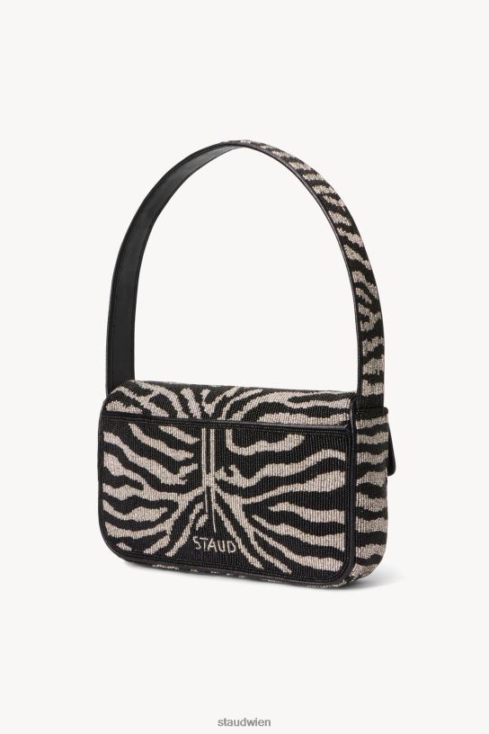 Frauen Tommy-Perlentasche Schwarz-Weiss 466Z718 STAUD Kleidung