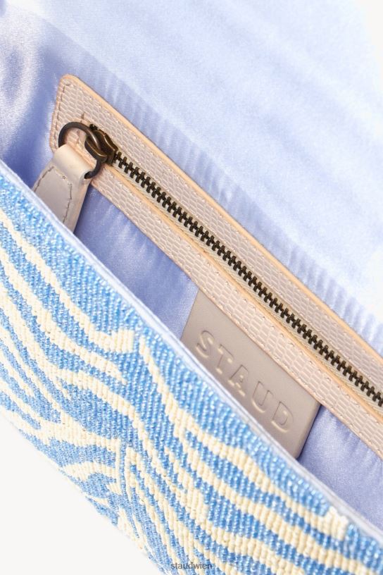 Frauen Tommy-Perlentasche hellblaue Creme 466Z722 STAUD Kleidung
