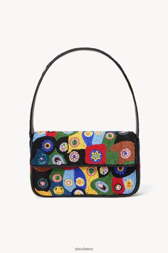 Frauen Tommy-Perlentasche schwarzer Millefiori 466Z717 STAUD Kleidung