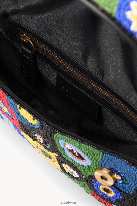 Frauen Tommy-Perlentasche schwarzer Millefiori 466Z717 STAUD Kleidung